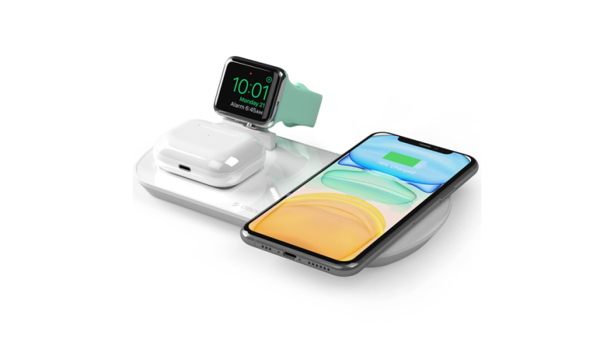 Беспроводная зарядная станция Deppa 3 в 1: iPhone, Apple Watch, Airpods 17,5 Вт (24010)