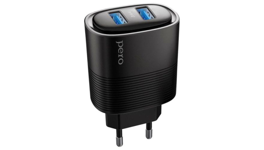 СЗУ PERO TC08 Auto Max 2 USB-A 3.4A Black (Черный)