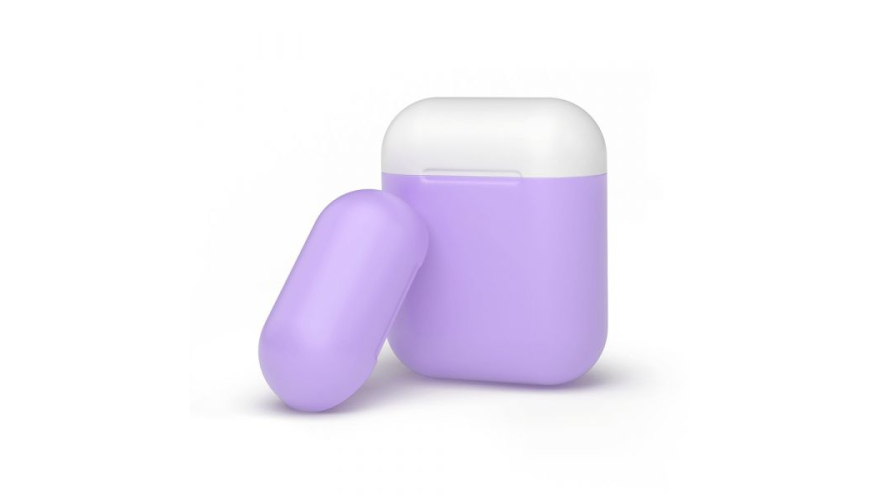 Силиконовый чехол Deppa для AirPods двухцветный (Лавандовый/Белый) арт.47022