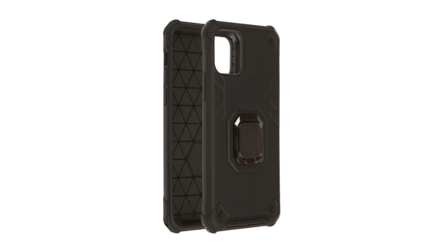 Чехол-накладка для iPhone 11 противоударная с кольцом Черный