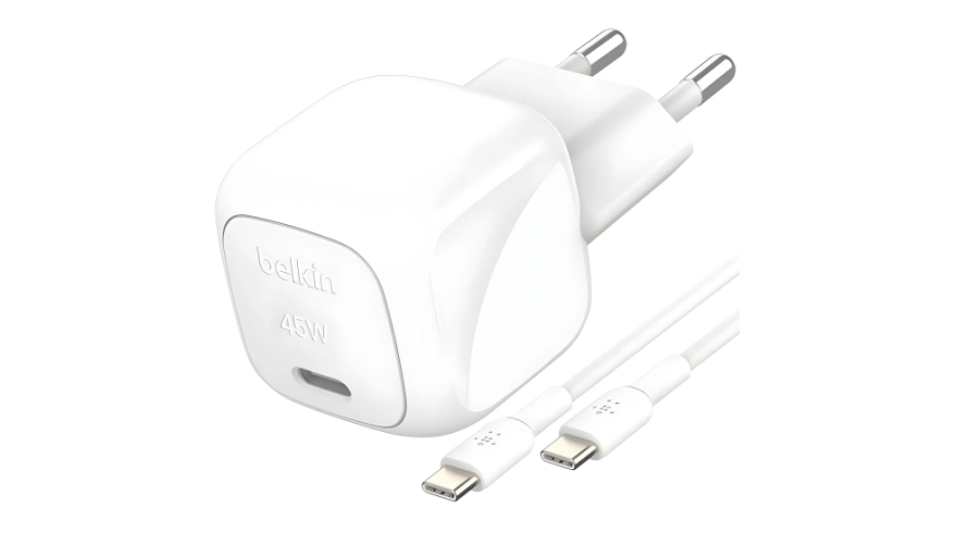 СЗУ Belkin USB-C Boostcharge 45W + кабель Type-C White (Белый)