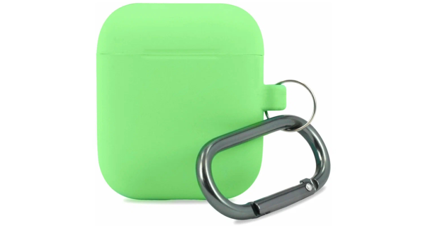 Силиконовый чехол для Apple AirPods с карабином Spearmint