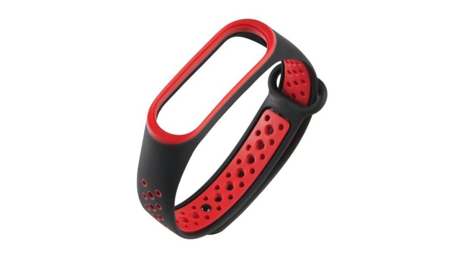 Ремешок силиконовый RedLine для Xiaomi Mi Band 6 Black/Red