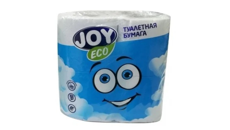Туалетная бумага JOY Eco белая двухслойная 4 рулона