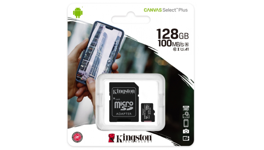 Карта памяти kingston canvas select plus 128 гб