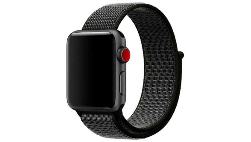 Ремешок нейлоновый для Apple Watch 42/44/45/49mm Черный с серым