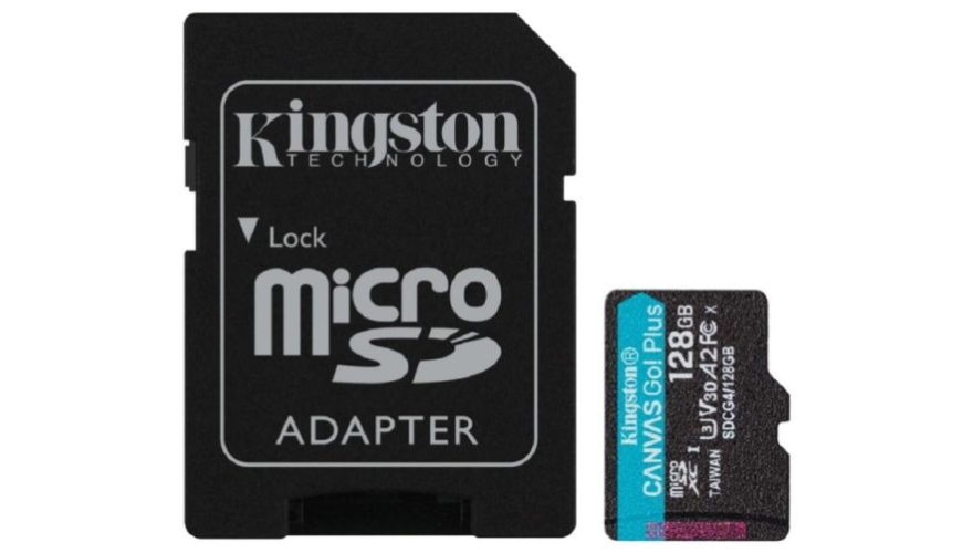 Карта памяти Micro SD Kingston Canvas Go! Plus 128GB Class10 200MB/s (SDCG4/128GB) + SD adapter
