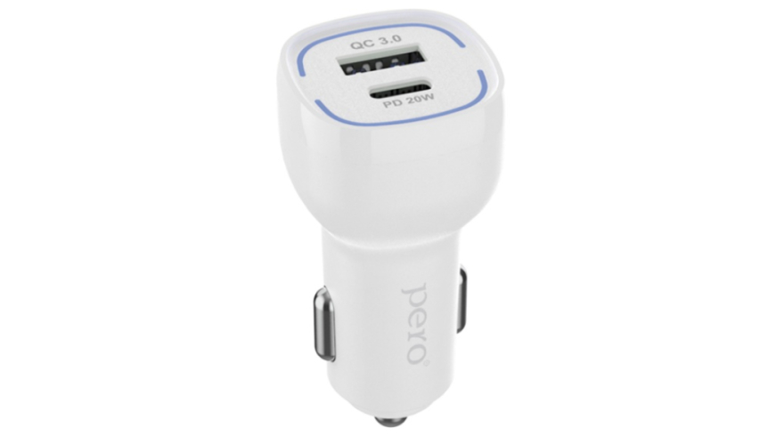 АЗУ PERO AC05 38W USB-A QC3.0/USB-C PD White