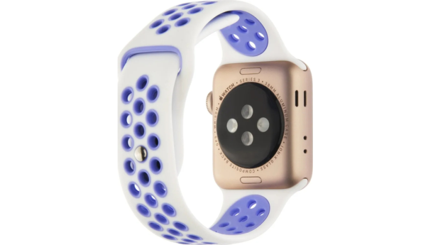 Ремешок INTERSTEP для Apple Watch 42/44/45/49mm Бело-фиолетовый