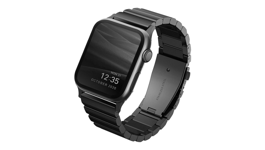Ремешок Uniq Strova Strap Link Steel для Apple Watch 44/45/46/49mm Black (Черный)
