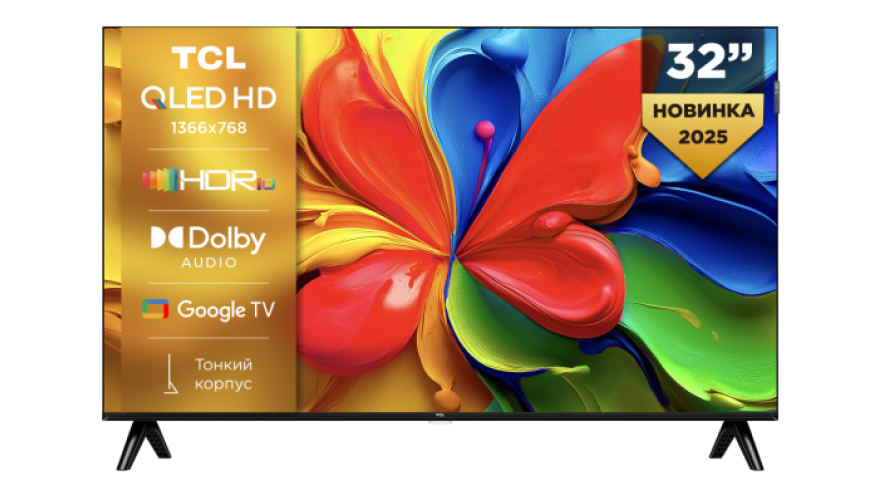 Телевизор TCL QLED 32S4K 32" (2025) Black (Черный)