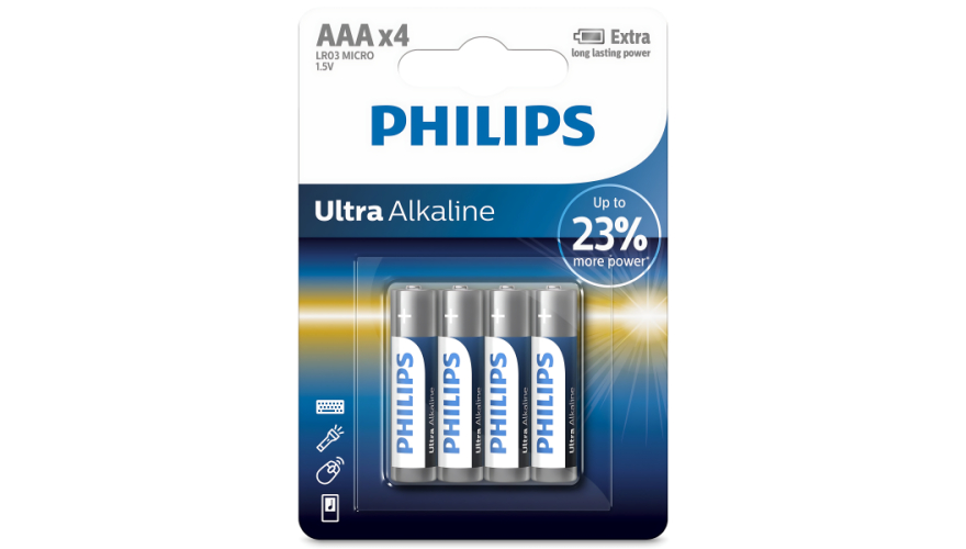Батарейки Philips Ultra Alkaline AAA (4шт)
