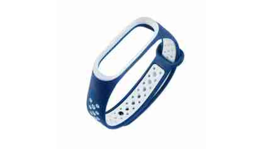 Ремешок силиконовый RedLine для Xiaomi Mi Band 6 Blue/White