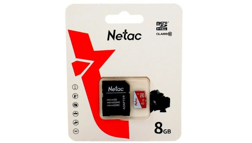 Карта памяти Netac P500 Eco 8GB Class10 (NT02P500ECO-008G-R) + SD adapter