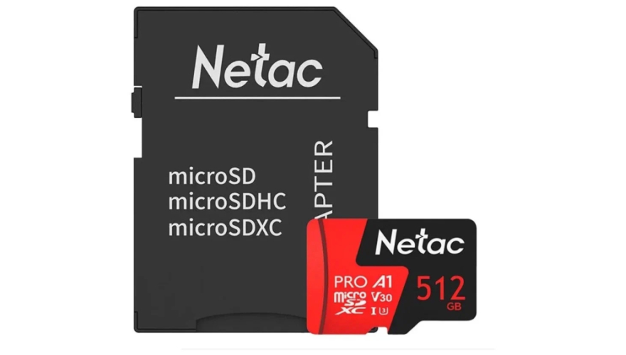 Карта памяти Netac P500 Extreme Pro 512GB Class10 100MB/s (NT02P500PRO-512G-R) + SD adapter