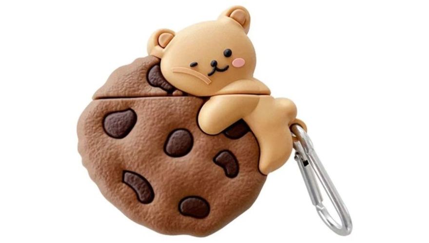 Силиконовый чехол для Apple AirPods (Печенька с мишкой)
