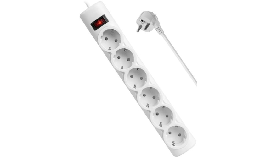 Сетевой фильтр Defender DFS 155 (99493) 5 м Белый