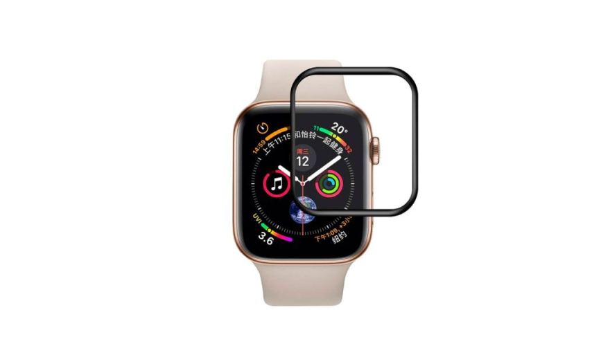 Защитное стекло гибридное LuxCase для Apple Watch 7/8 41mm 3D Black