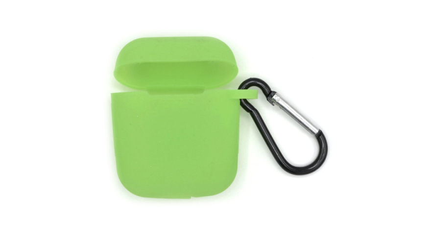 Силиконовый чехол для Apple AirPods с карабином Green