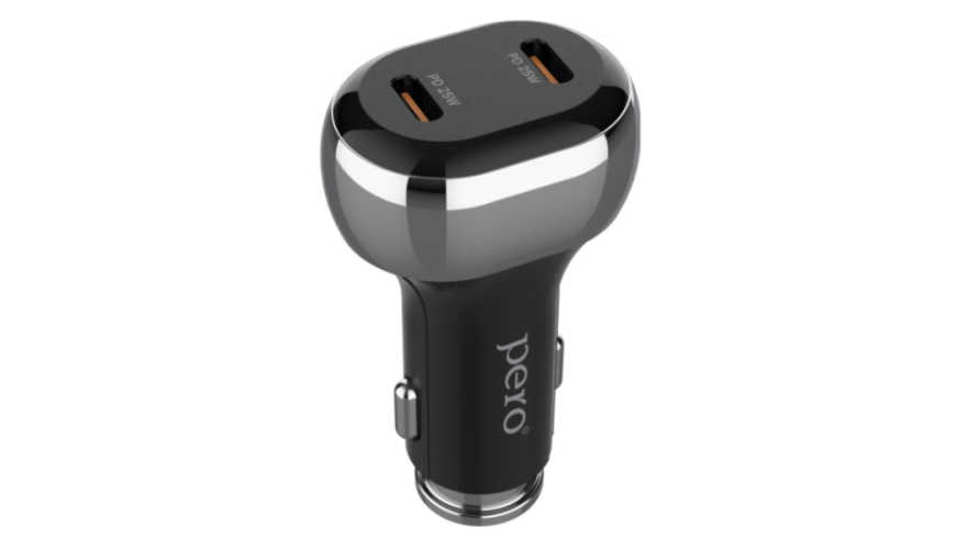 АЗУ PERO AC06 50W 2USB-C PD Black (Черный)