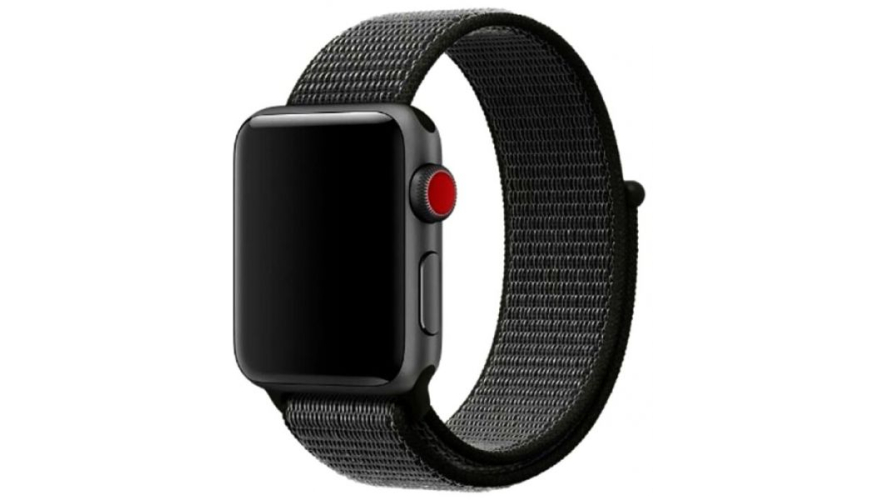 Ремешок нейлоновый для Apple Watch 38/40/41mm Черный с серым