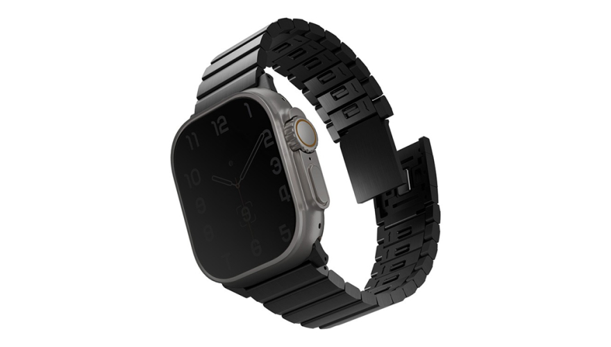 Ремешок Uniq Strova MAG Strap Link Steel для Apple Watch 44/45/46/49mm Black (Черный)