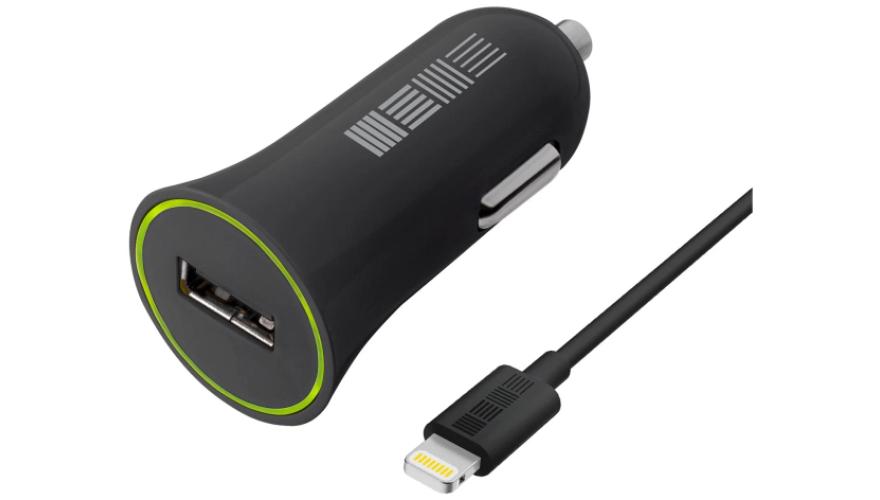 АЗУ INTERSTEP 1A + кабель USB - Lightning Black (45339)