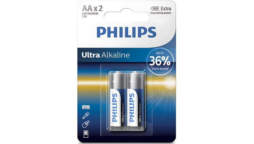 Батарейки Philips Ultra Alkaline AA (2шт)