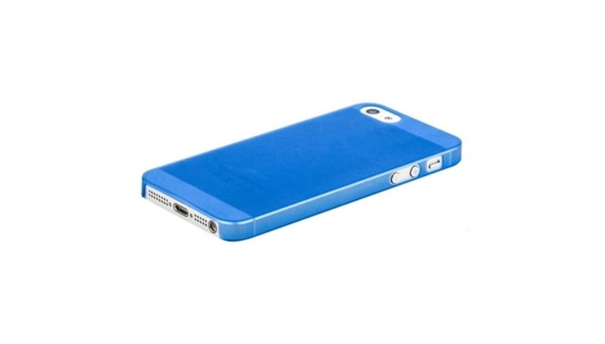Накладка "Baseus" Slim-пластик+защ. пленка для  iPhone 5/5S/SE синяя с рисунком