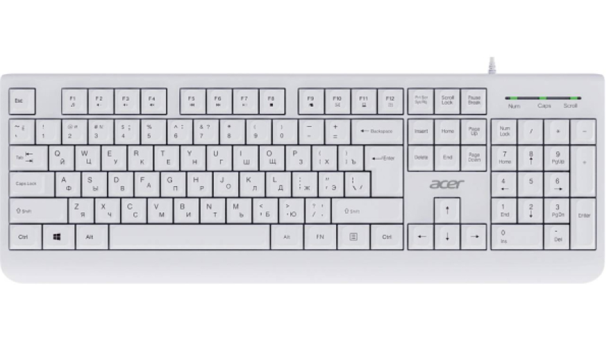 Проводная клавиатура Acer OKW400 Белый