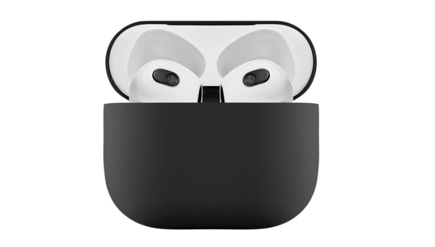 Силиконовый чехол для Apple AirPods 4 с карабином Black