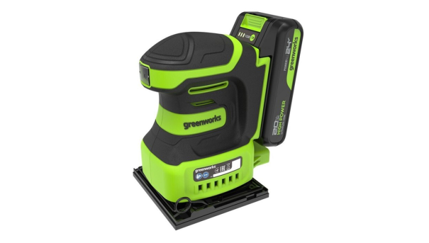Плоская шлифовальная машина аккумуляторная Greenworks G24SS14 24В (3100507CUA) (С акб 2Ач и зу)