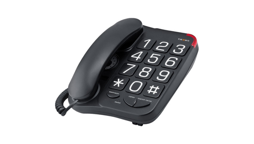Проводной телефон Texet TX-201 Black (черный)