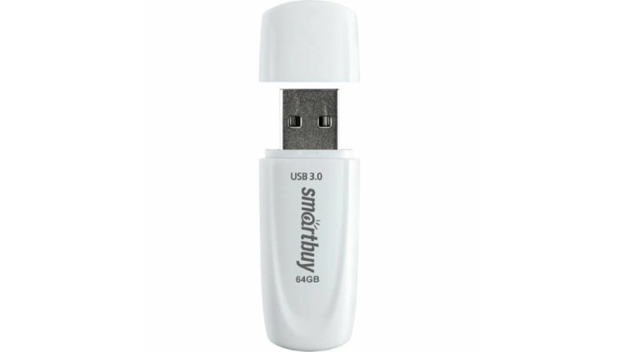 USB флеш-накопитель Smartbuy Scout USB 3.0 64GB White (Белый) (SB064GB3SCW)